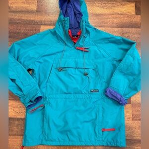 VTG Columbia Mens Medium Hooded Jacket Coat Windbreaker Nylon Packable